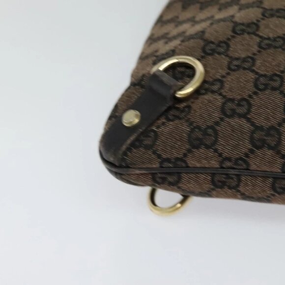 GUCCI GG Canvas Abbey Shoulder Bag Outlet Brown Gold 272400 Auth ti3133 - Picture 4 of 16
